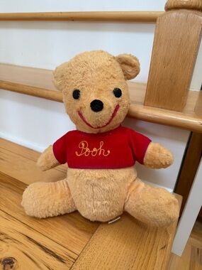 Classic Pooh Plush Bear in Golden Tan with Red Shirt